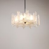 Frosted glass star chandelier J.T. Kalmar Vienna, Austria, 1960s