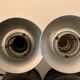 Pair of vintage pendant lights - 70s design metal lamps