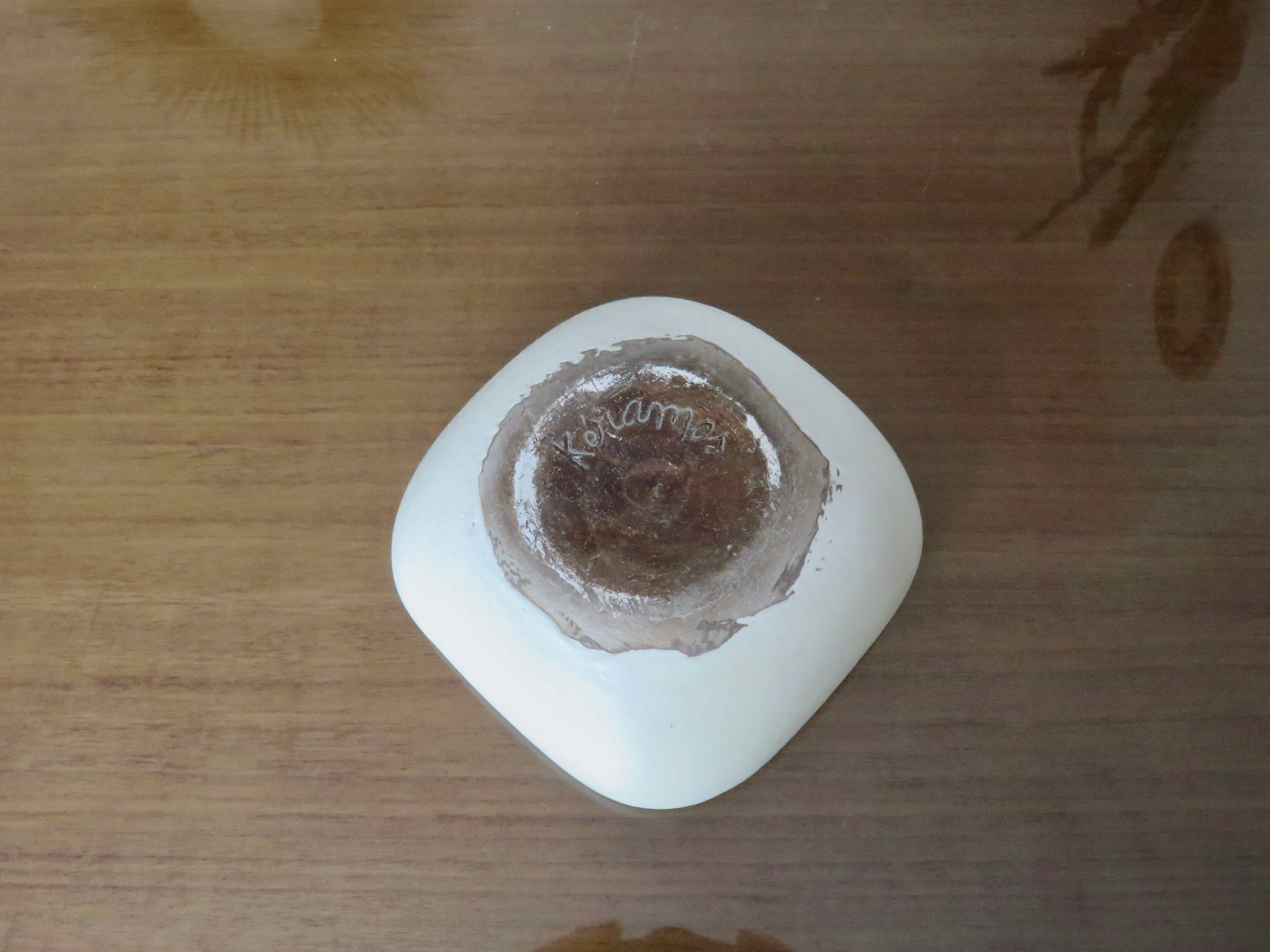 Trinket bowl keramos white ceramic 50/60s