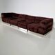 Vintage Italian chrome sectional sofa with faux fur, 1970s.