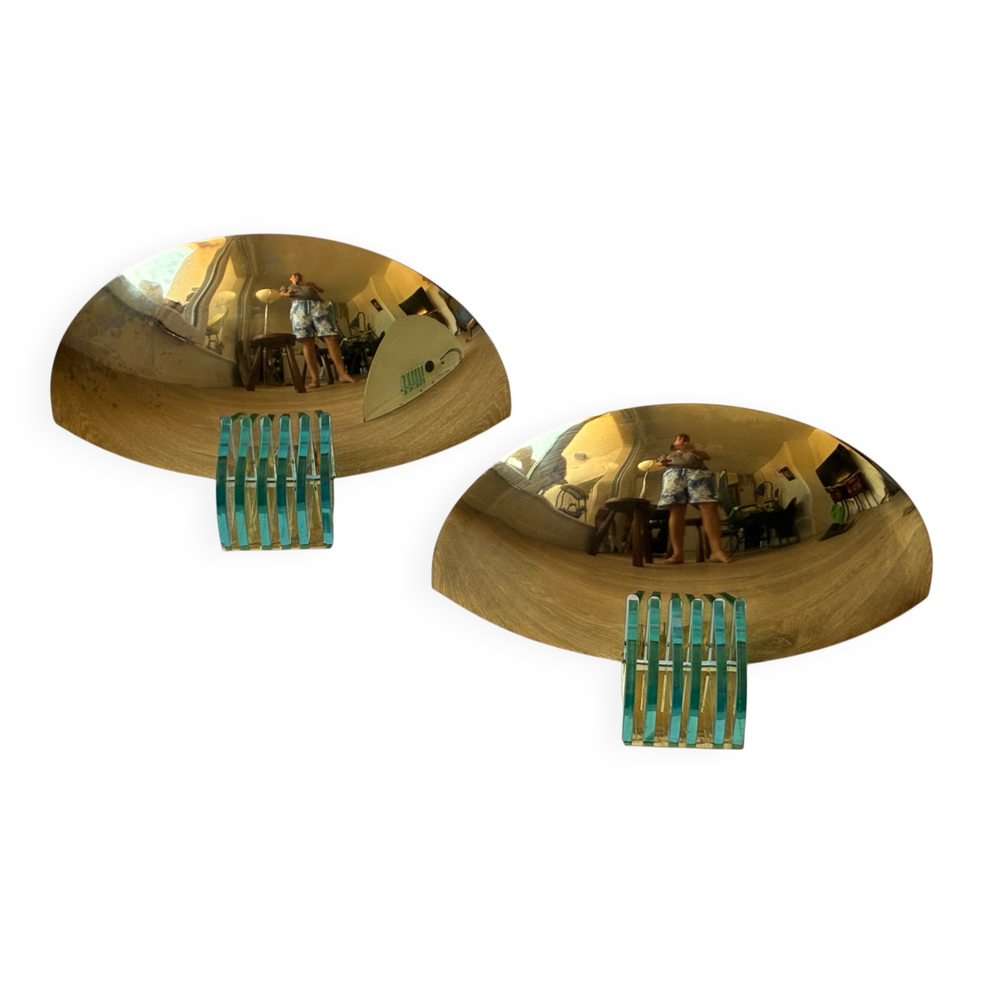 Vintage half-moon wall lights