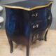 Commode de style Louis XV  laquée  bleu/noir