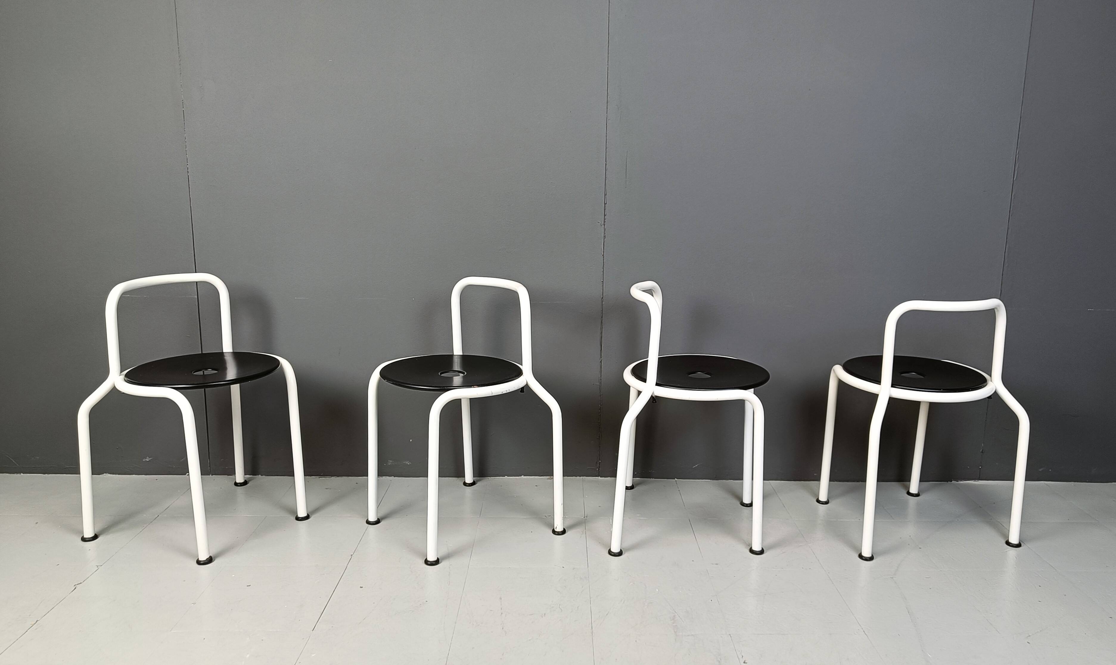 Postmodern dining chairs by Pietro Arosio for Airon, 1980s