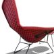 Bird Chair & Ottoman Harry Bertoia for Knoll - Black Mesh & Red Fabric