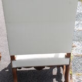 Pair of white skai armchairs