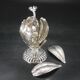 Vintage Christofle caviar spoon set Fleuron dolphin decoration