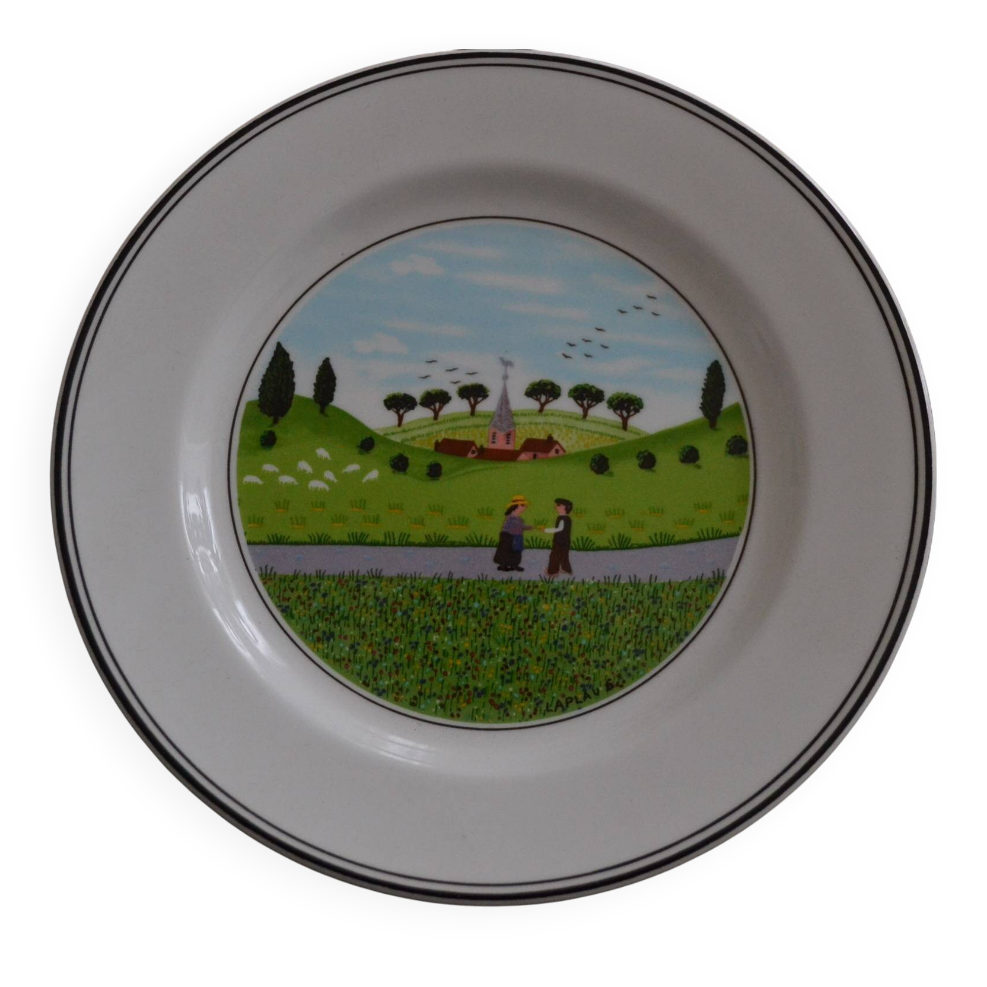 Set of 2 Villeroy & Boch plates, Naïve pattern