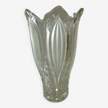 Crystal vase frost glass style lalique art deco