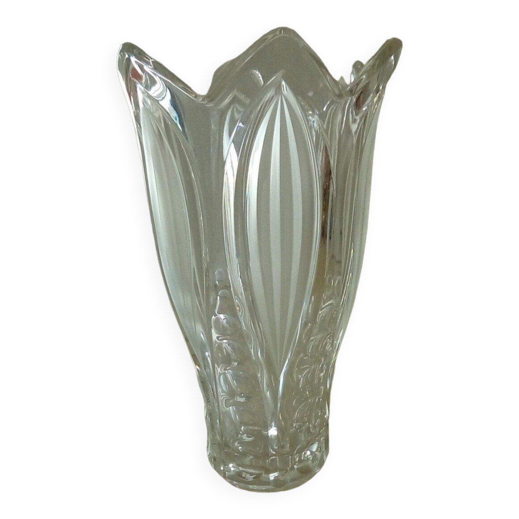 Vase en cristal verre givre style lalique art deco Selency