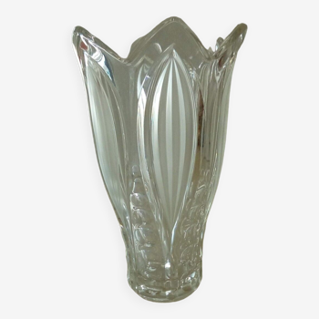 Vase en cristal verre givre style lalique art deco