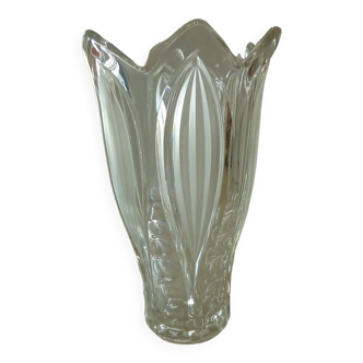Crystal vase frost glass style lalique art deco