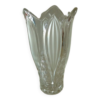 Vase en cristal verre givre style lalique art deco