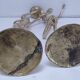 Gilt bronze and sculptural gilt bronze candle holder vintage design