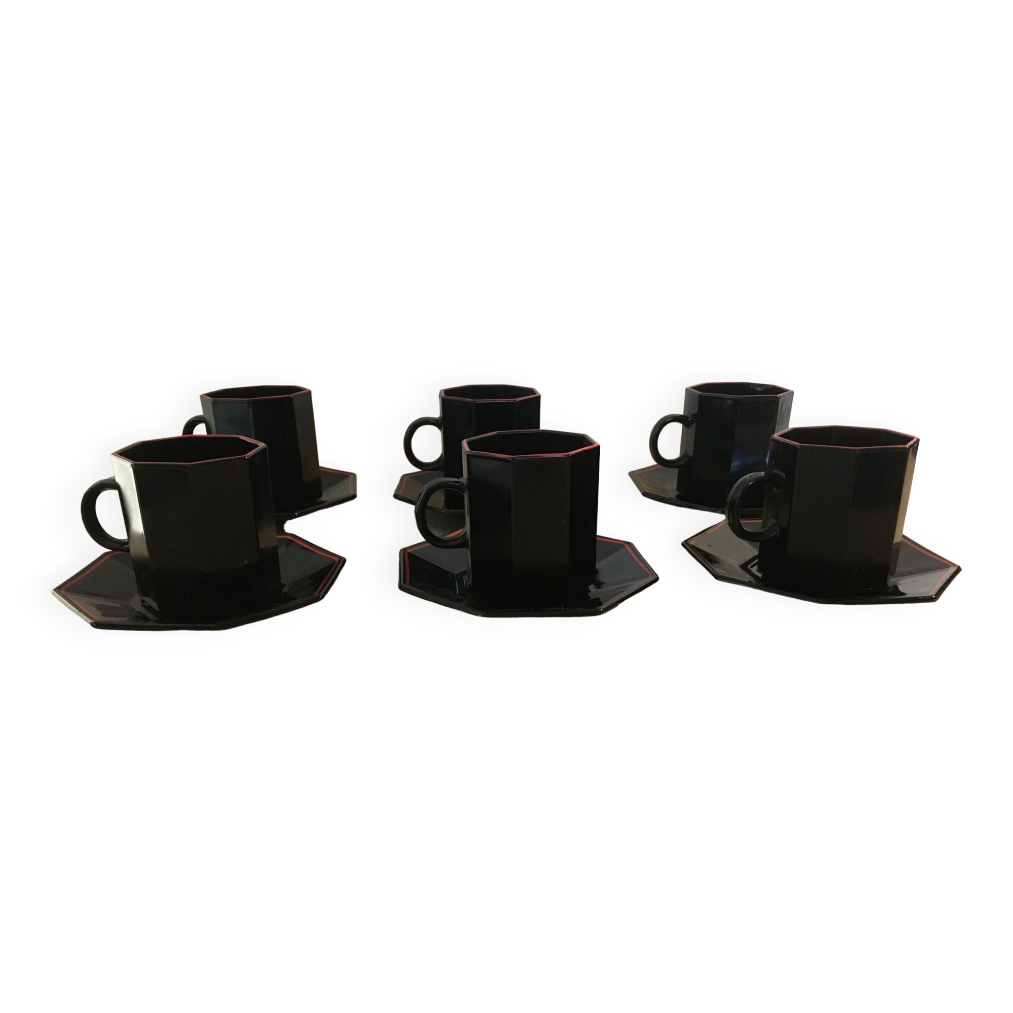 Coffee cups and saucers Octime noir