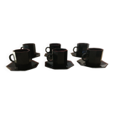 Coffee cups and saucers Octime noir