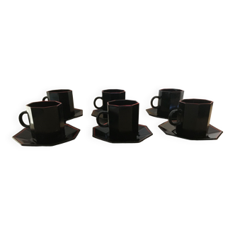 Coffee cups and saucers Octime noir