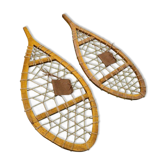 Pair of wooden snowshoes