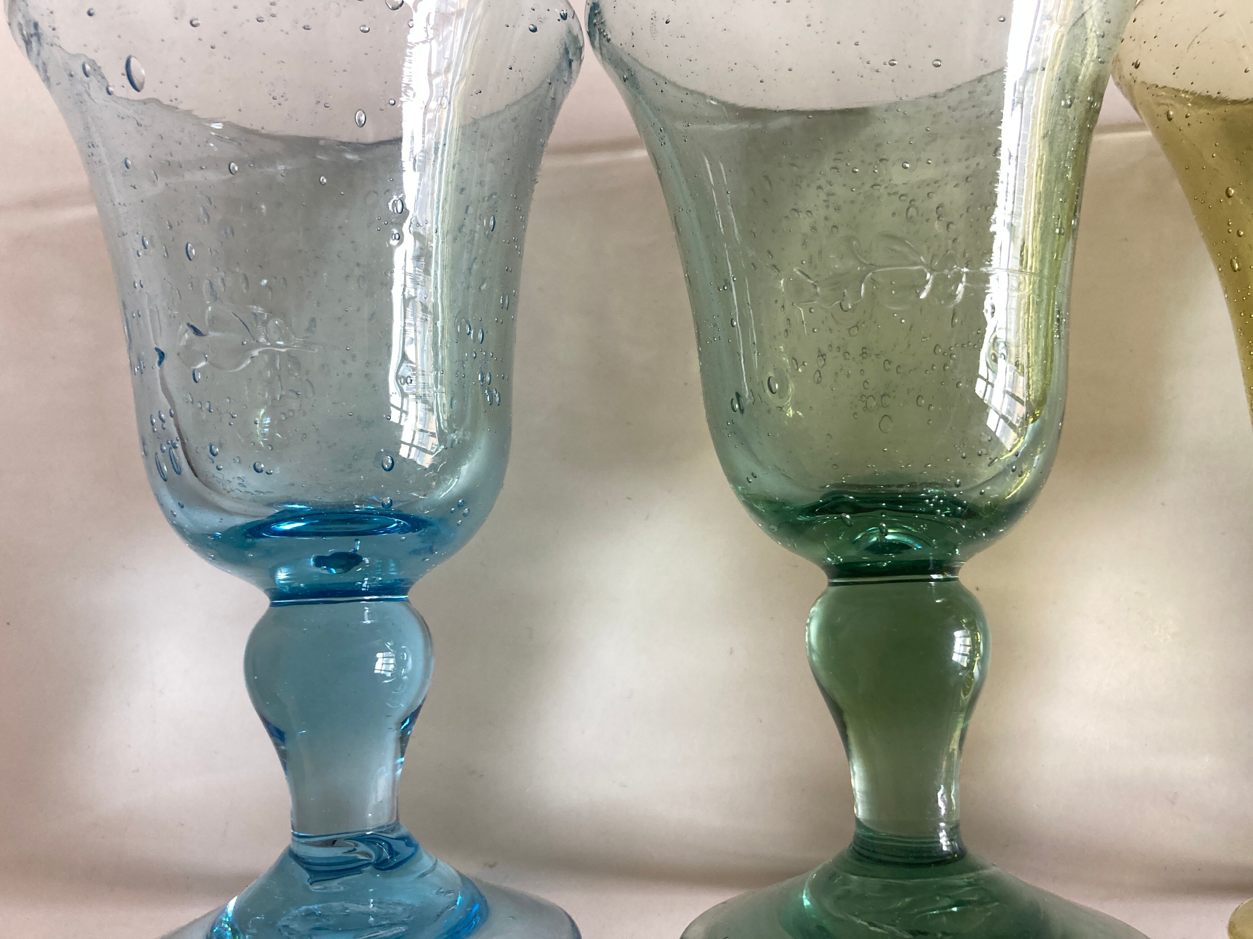 Set of 6 glasses Biot wine 1960