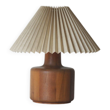 Lampe de table scandinave vintage avec base en teck