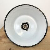 Industrial White Enamel Industrial Lamp with Cast Aluminium Top from EOW, 1950s