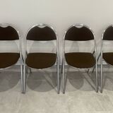 Set of 4 folding chairs in Trigano Hestia fabric