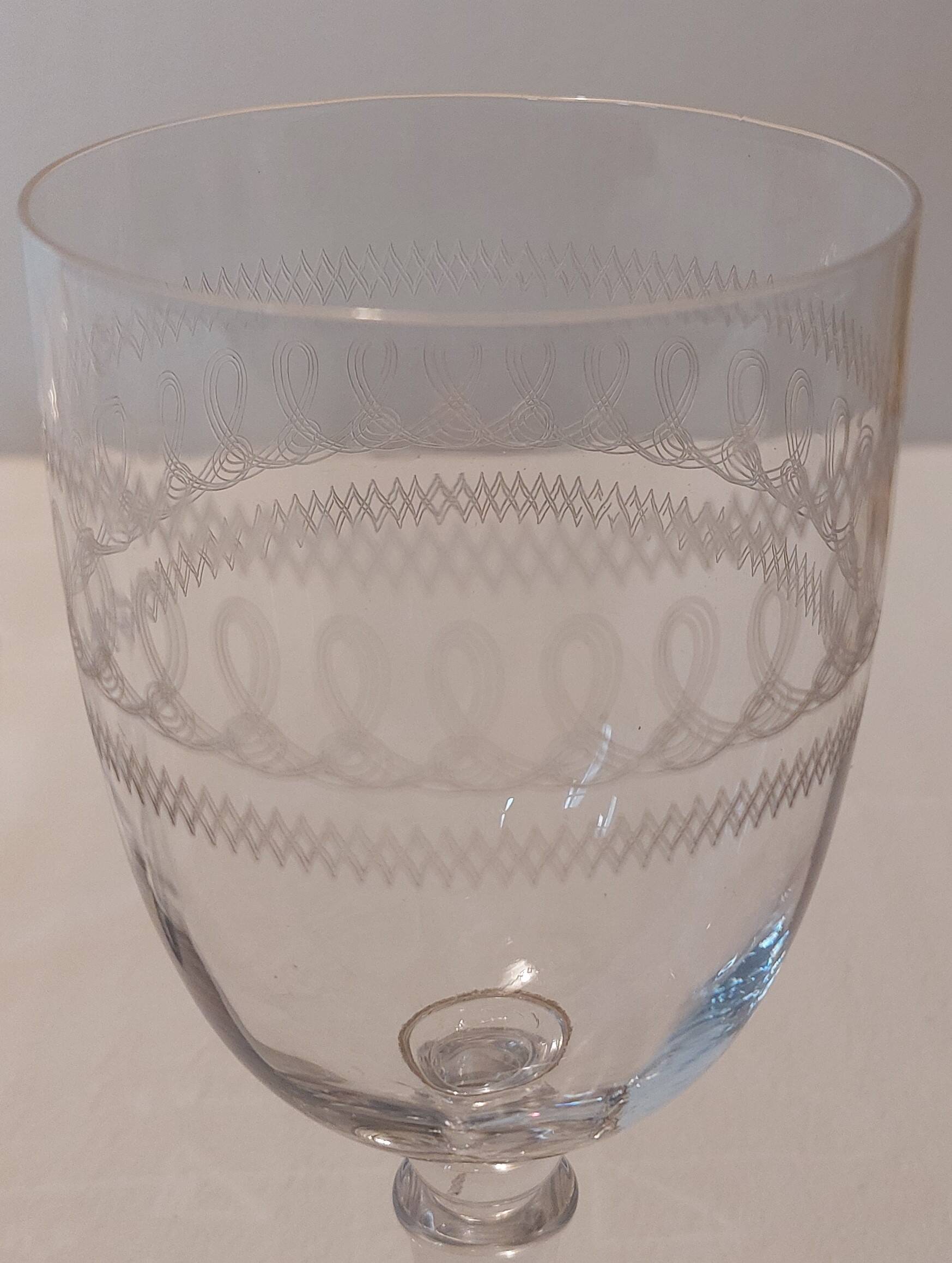 5 Blown Crystal Glasses
