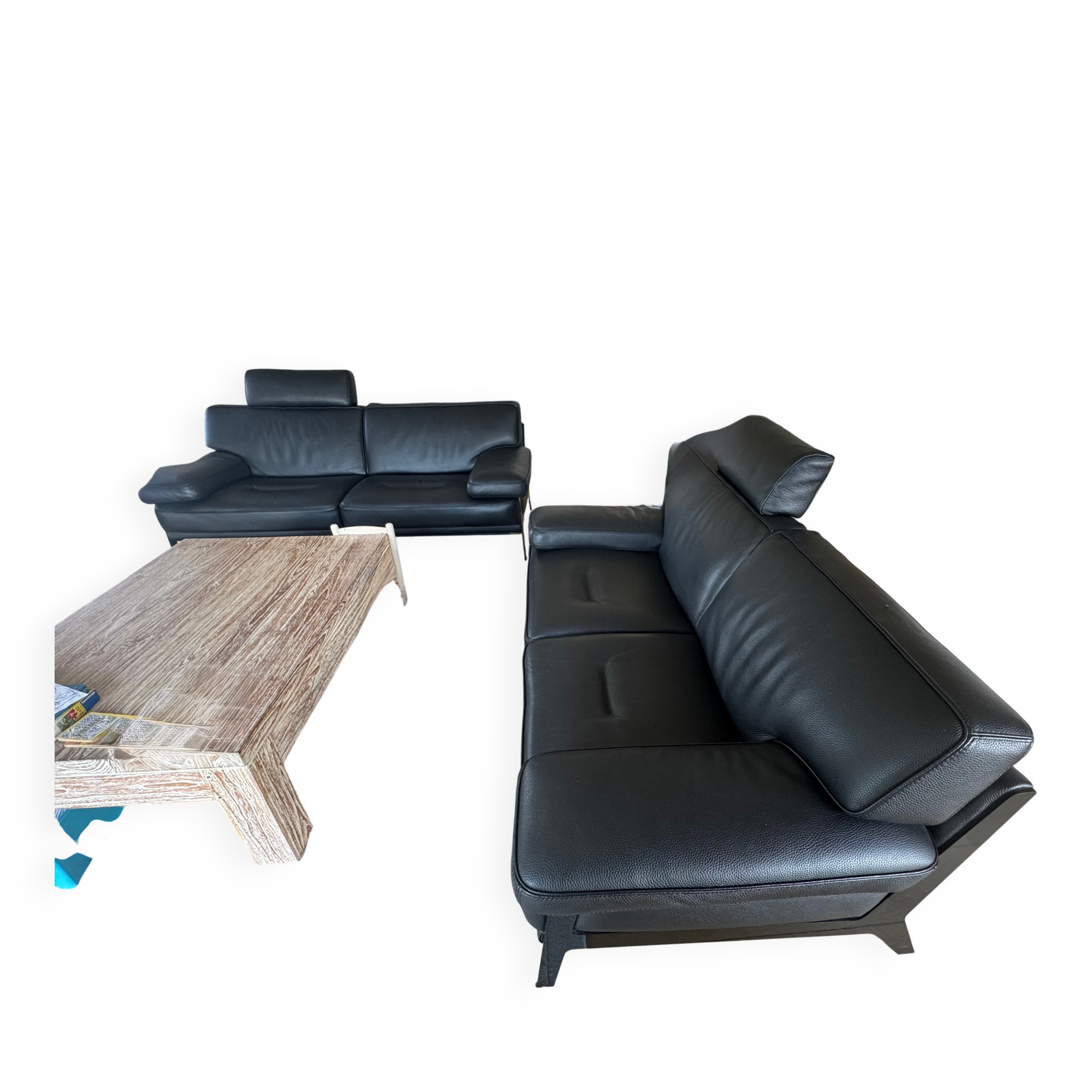Leather canapés Roche Bobois