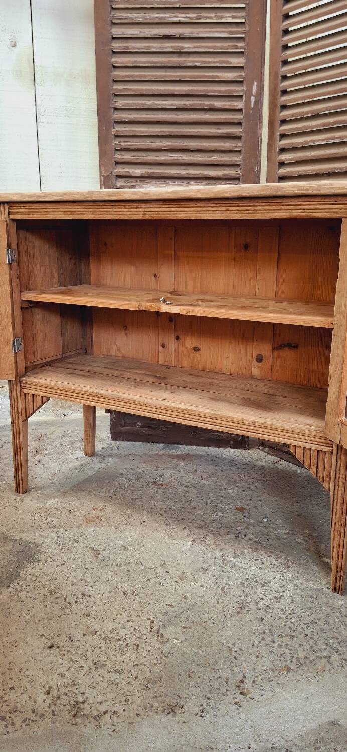 Old glass sideboard on legs