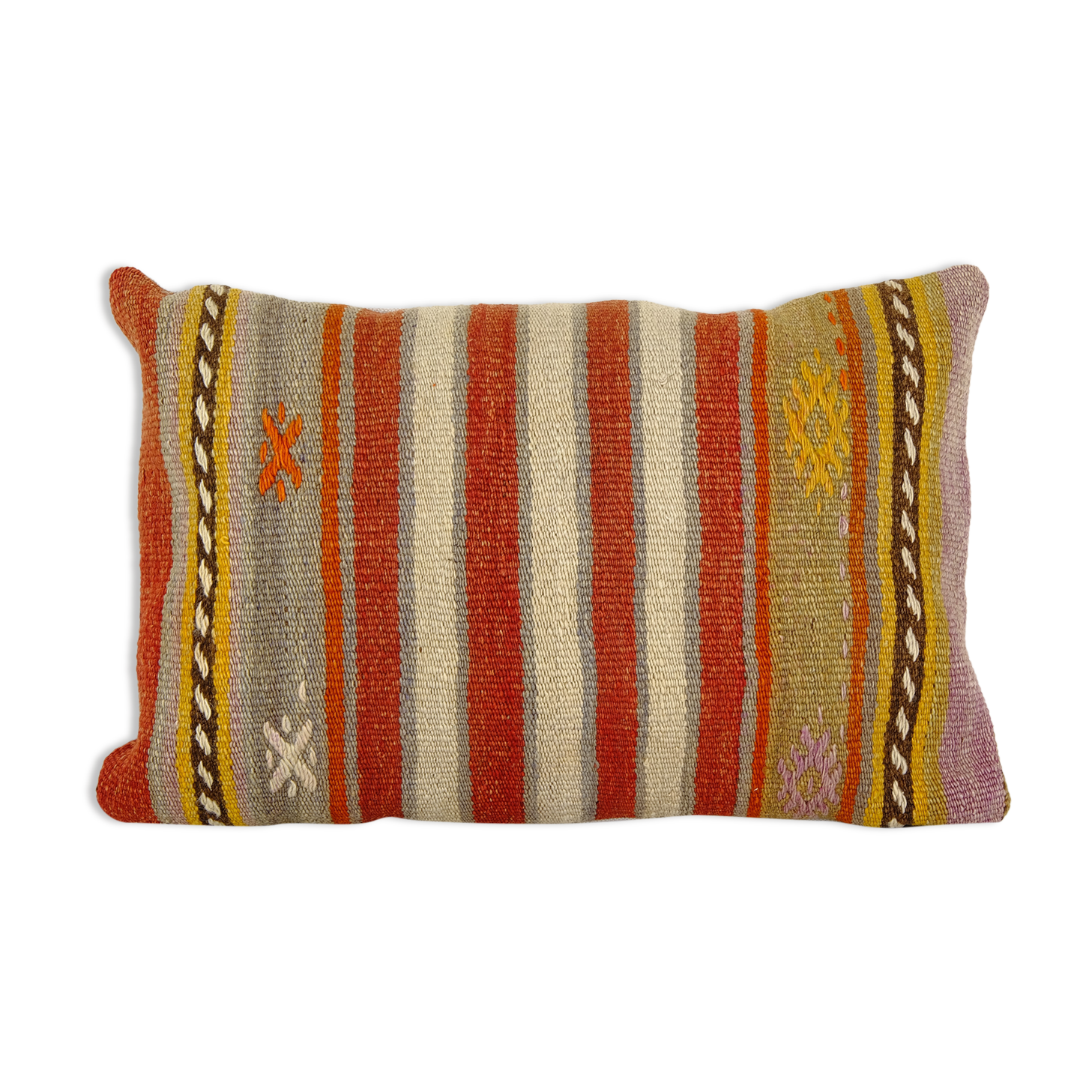 Striped turkish kilim pillow cover