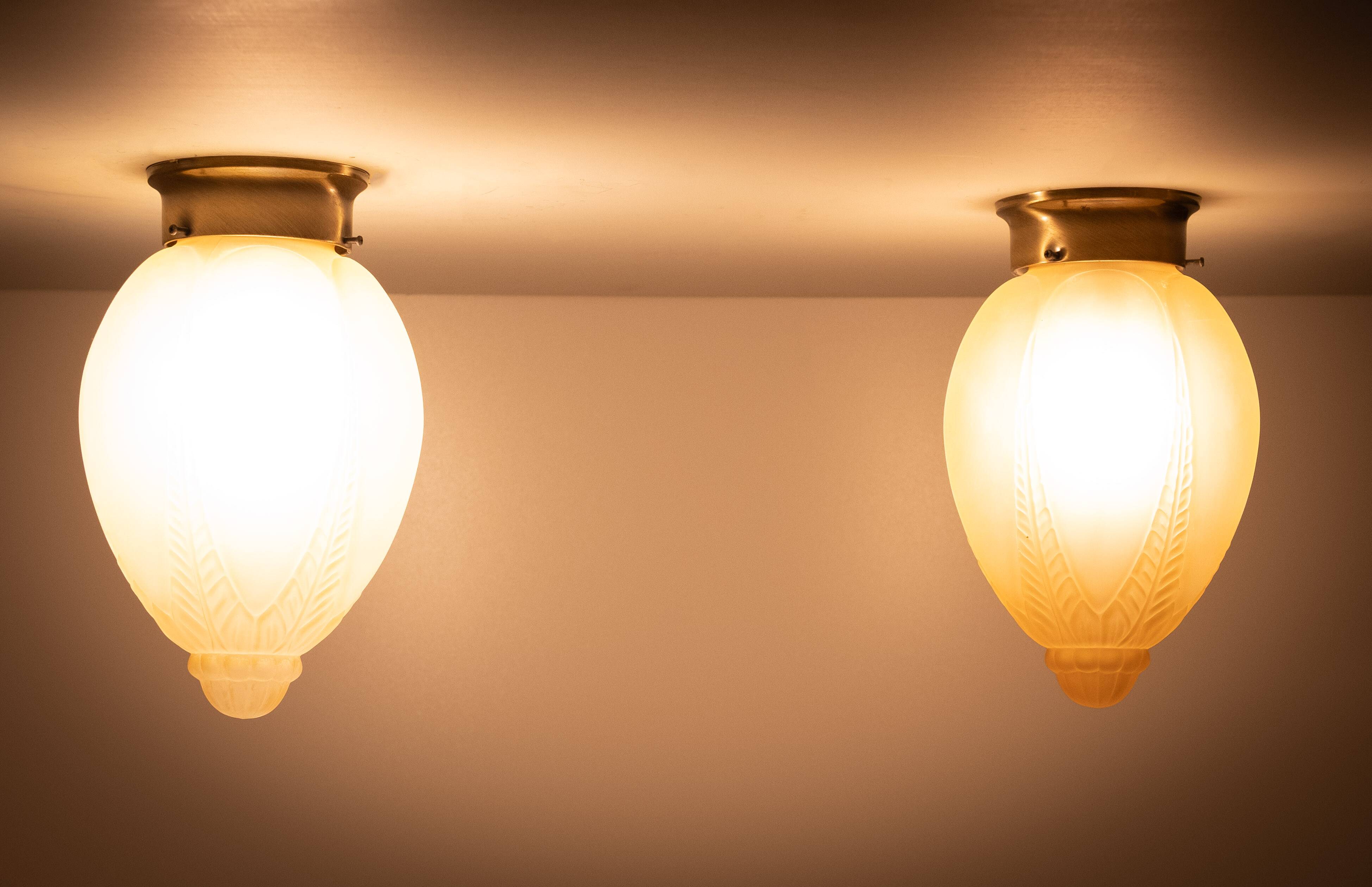 Art Deco style pendant lamps.