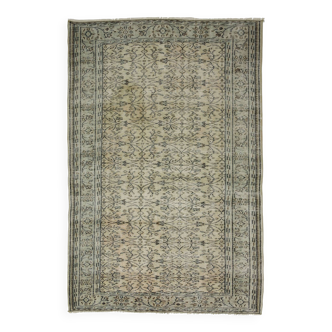 Tapis Oushak Authentique – Ton Gris & Beige, 161 x 240 cm