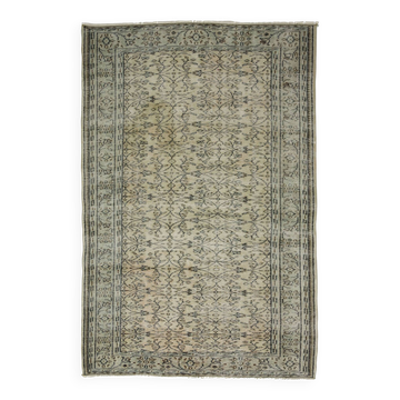 Tapis Oushak Authentique – Ton Gris & Beige, 161 x 240 cm