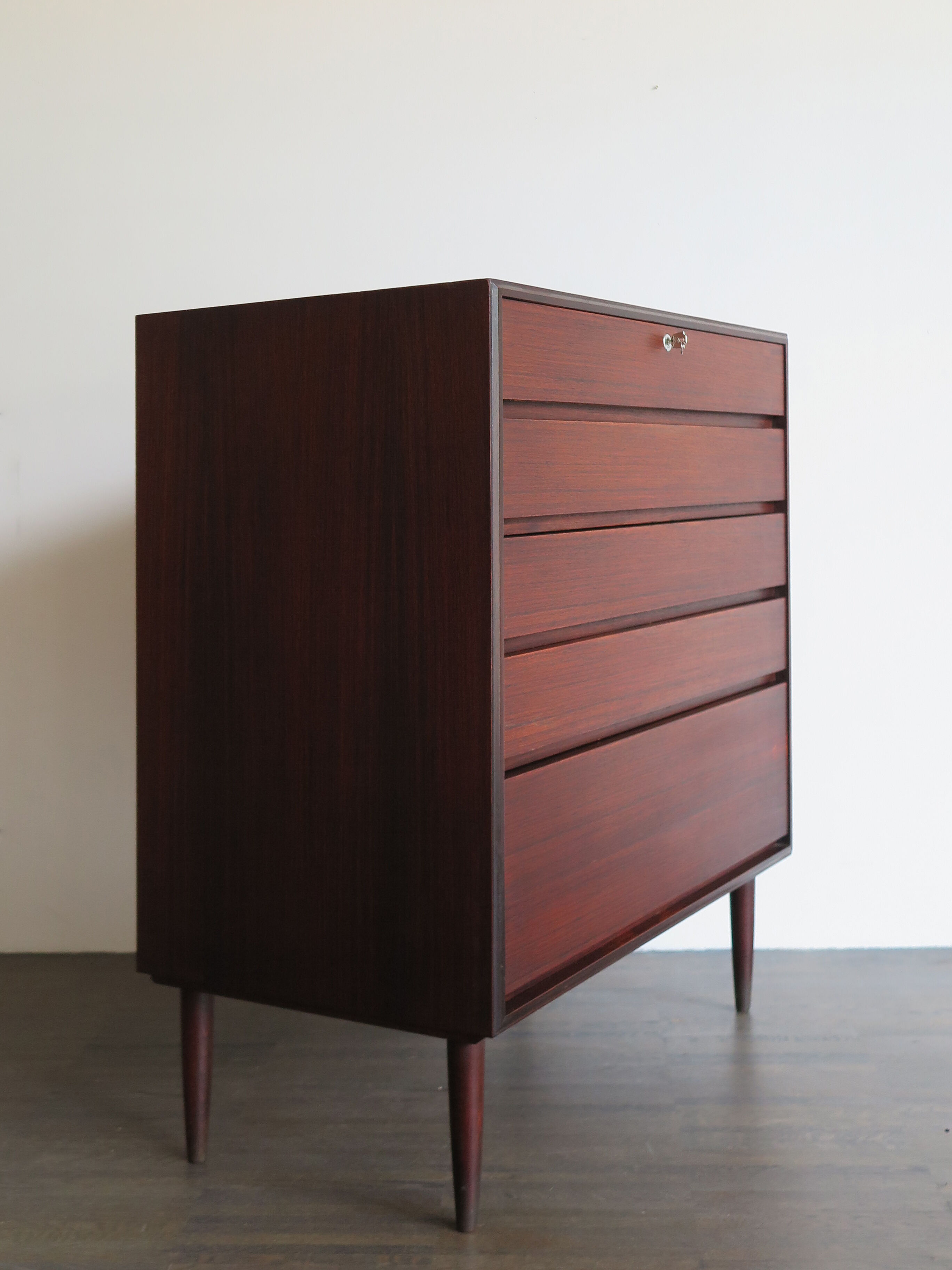 Scandinavian midcentury darkwood chest of drawers 1950s