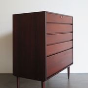 Scandinavian midcentury darkwood chest of drawers 1950s