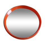 Vintage mirror round plastic orange