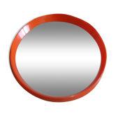 Vintage mirror round plastic orange