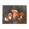 Tableau, peinture nature morte aux champignons, années 70