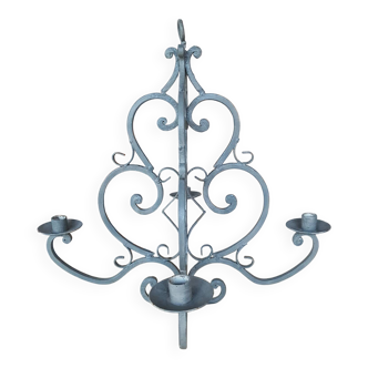 Large patinated chandelier candle holder with 4 lights