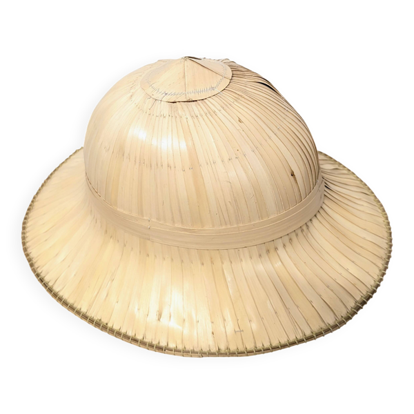 Chapeau colonial en fibres tressées