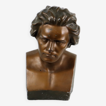 Grand Buste Buste Sculpture Beethoven Plâtre 46cm