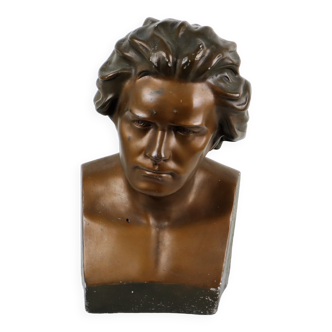 Large Bust Bust Sculpture Beethoven Plaster 46cm