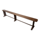 Banc de bistro en bois français ancien, datant d'environ 1850