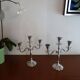 Pair of silver chandeliers alu vintage 3 burners