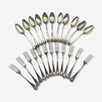 Art Deco cutlery in silver metal