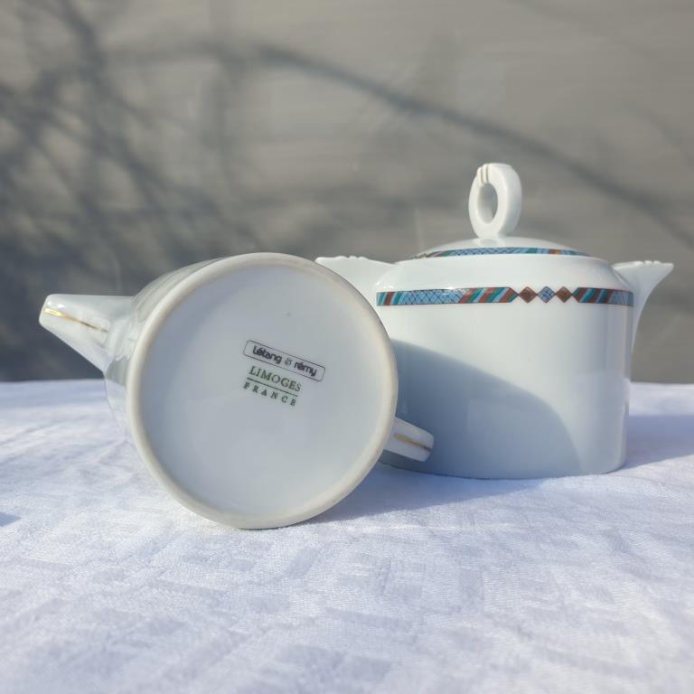 Sugar bowl and milk jug porcelain Létang & Rémy