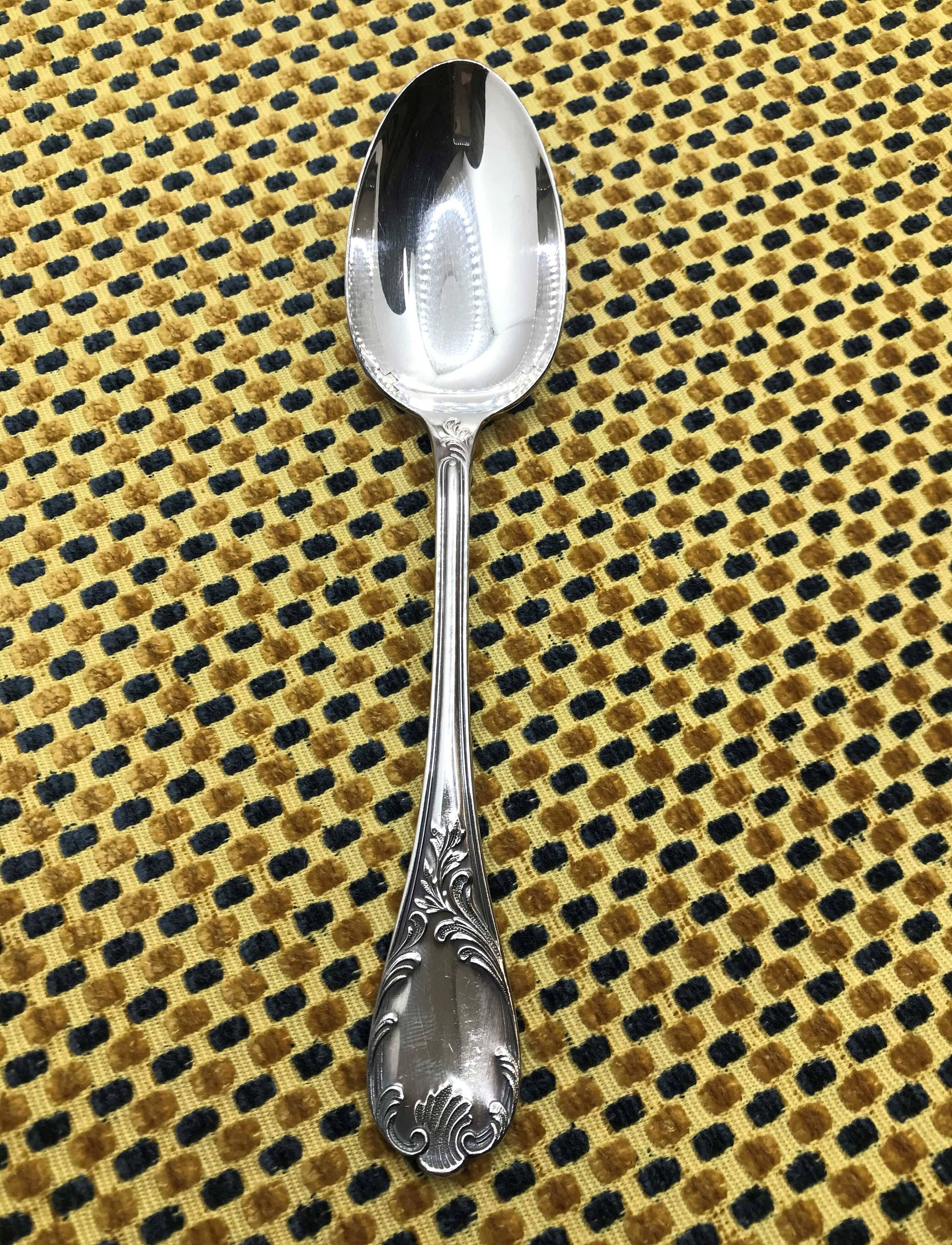 Silver-plated dessert spoon from Christofle, Marly model