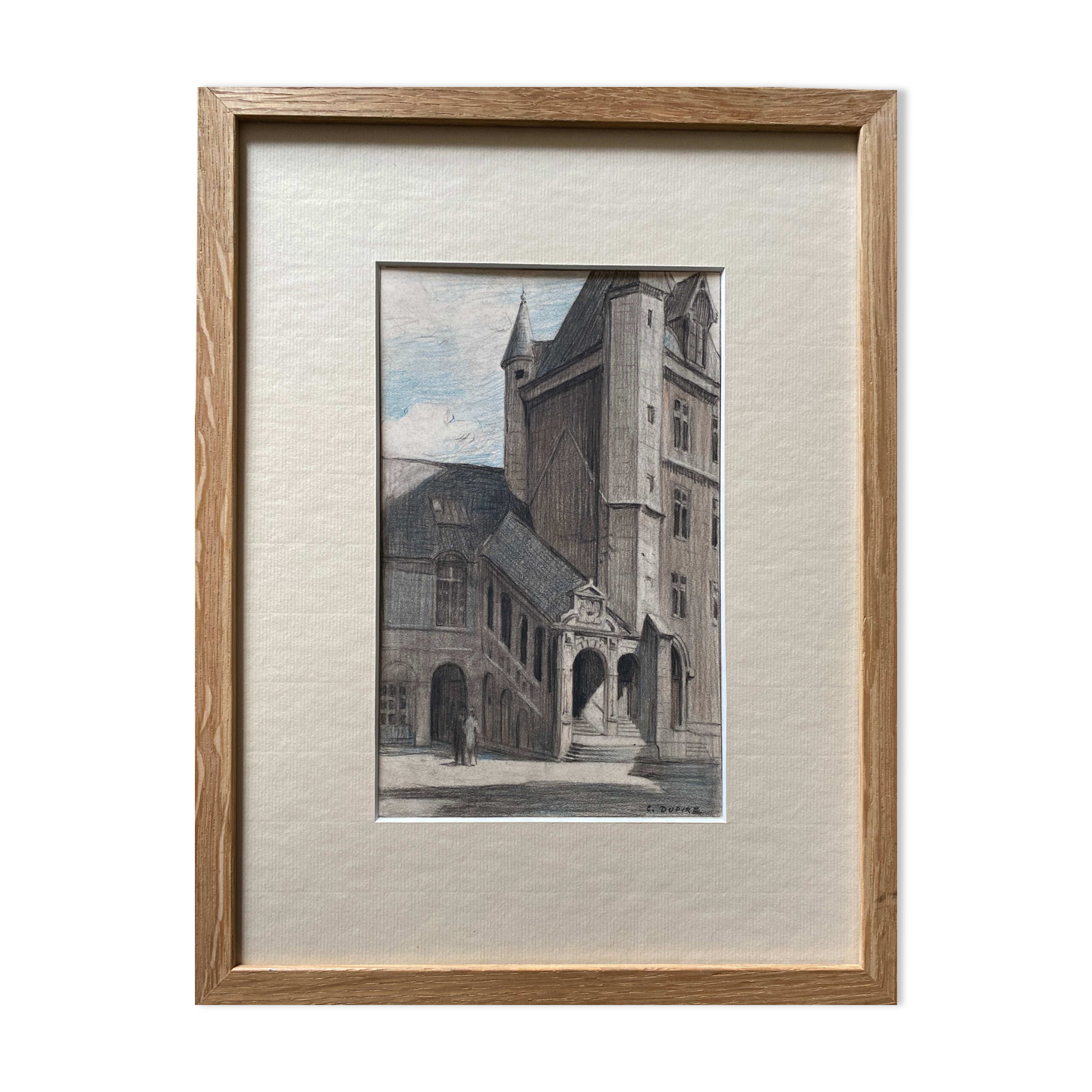 Painting Georges Joseph DUPIRE (1873-?) Palace of the Dukes Dijon Tour of Bare