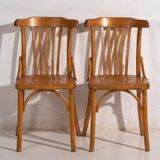 Antique bentwood coffee chairs (circa 1920). Set of 2, no. 4