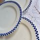 Antique flat plates, ironstone Salins – Checkerboard model