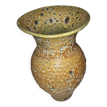 Vintage lava effect ceramic vase
